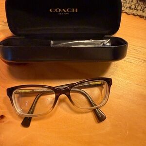 Coach Two-Tone Cat Eye Glasses - Brown/Clear